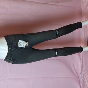 Boohoo Gray Ripped Knee Skinny Jeans size 6